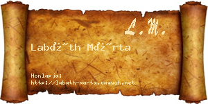 Labáth Márta névjegykártya